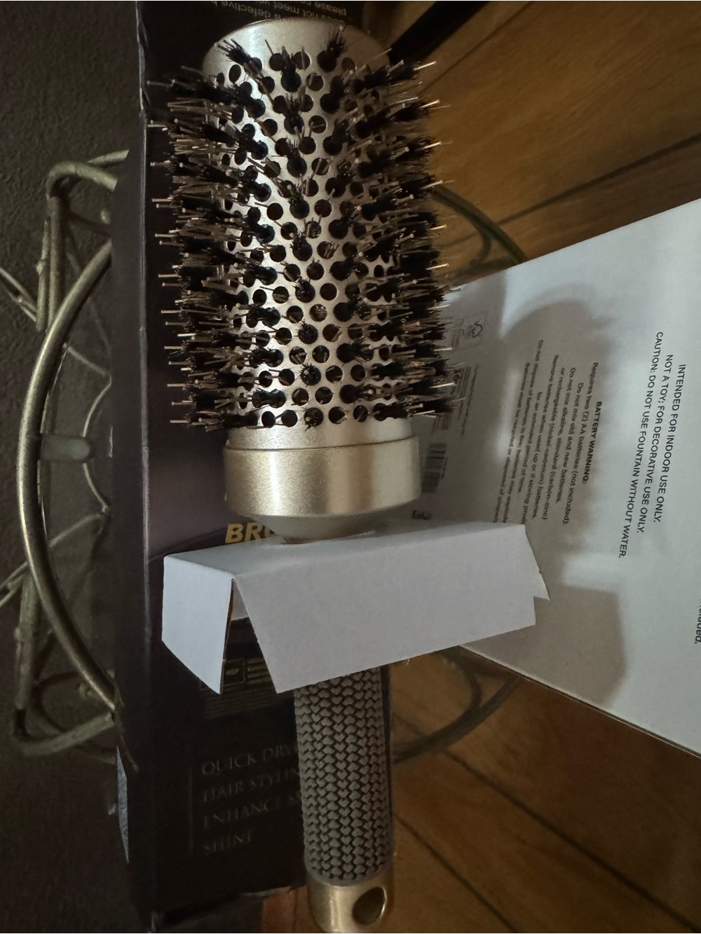 Round Gold Vent Styling Brush with Textured Handle